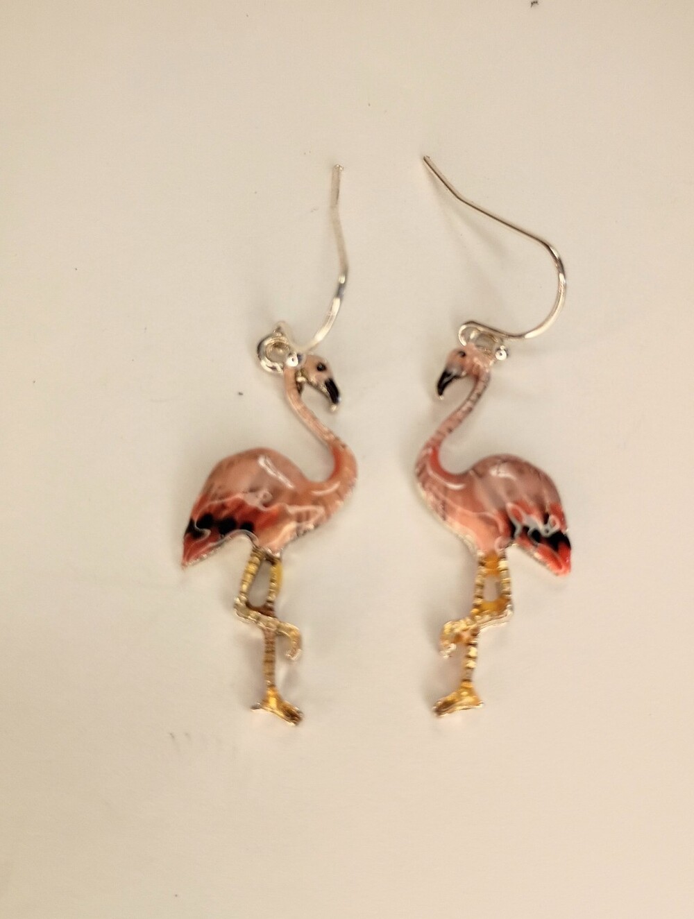 Pink Flamingo Dangle Earrings - Gold & Pink